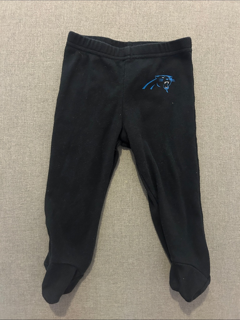 NFL Black Footed Baby Leggings with Blue Panthers Logo